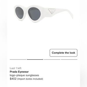 White Prada plaque sunglasses